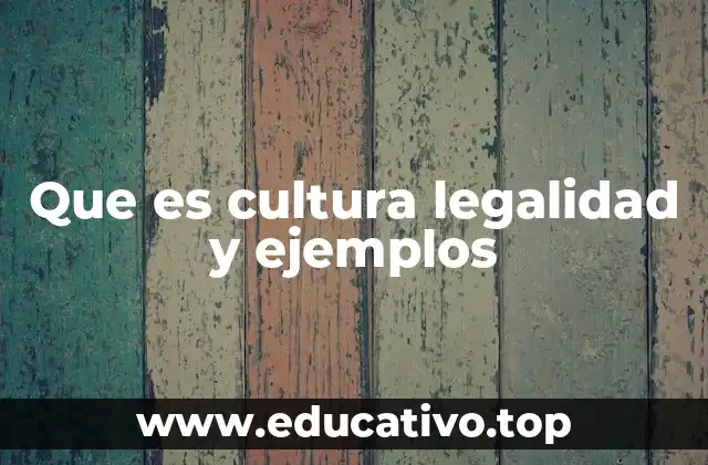 Que es cultura legalidad y ejemplos