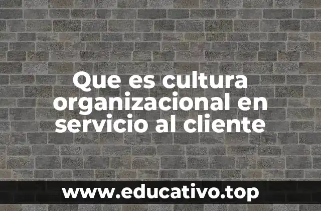 Que es cultura organizacional en servicio al cliente