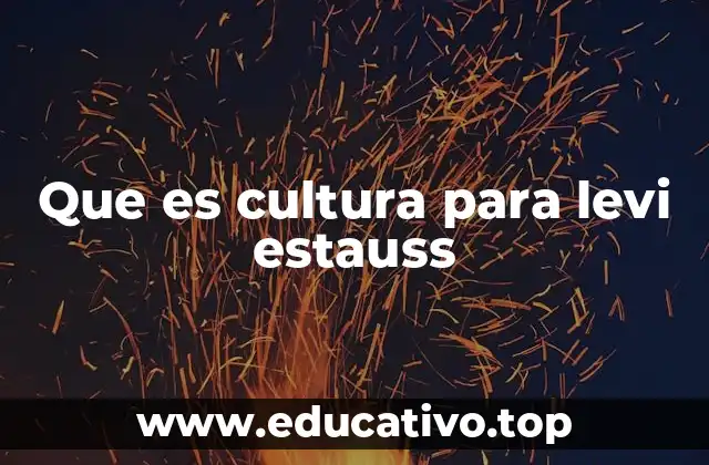 Que es cultura para levi estauss