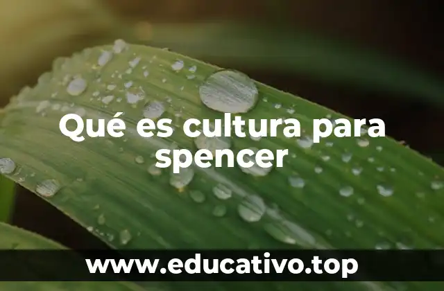 Qué es cultura para spencer