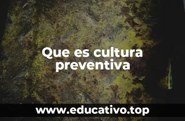 Que es cultura preventiva