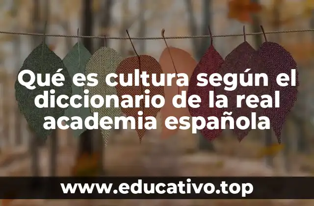 Qué es cultura según el diccionario de la real academia española