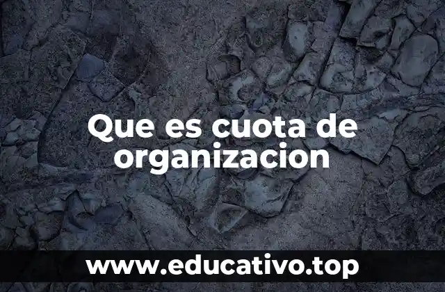 Que es cuota de organizacion