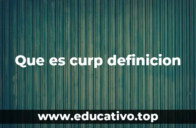 Que es curp definicion