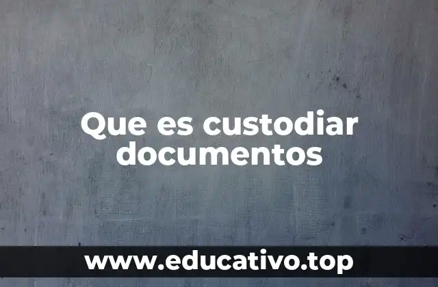 Que es custodiar documentos