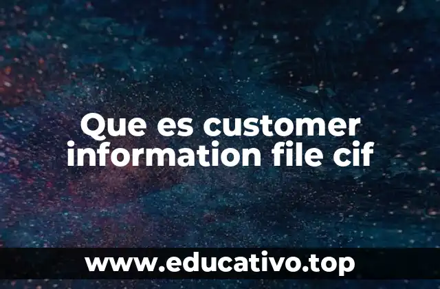 Que es customer information file cif