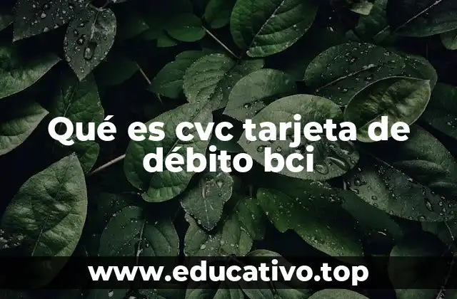 Qué es cvc tarjeta de débito bci
