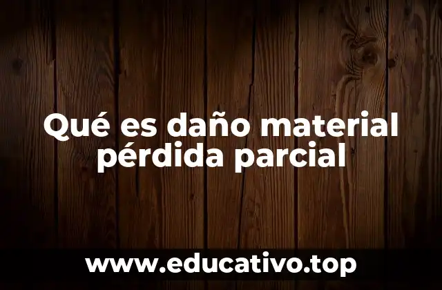 Qué es daño material pérdida parcial