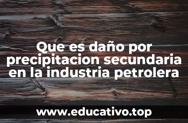 Que es daño por precipitacion secundaria en la industria petrolera