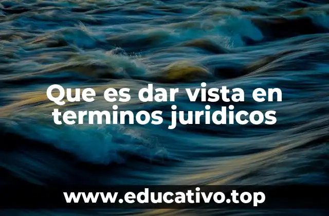 Que es dar vista en terminos juridicos