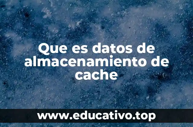 Que es datos de almacenamiento de cache