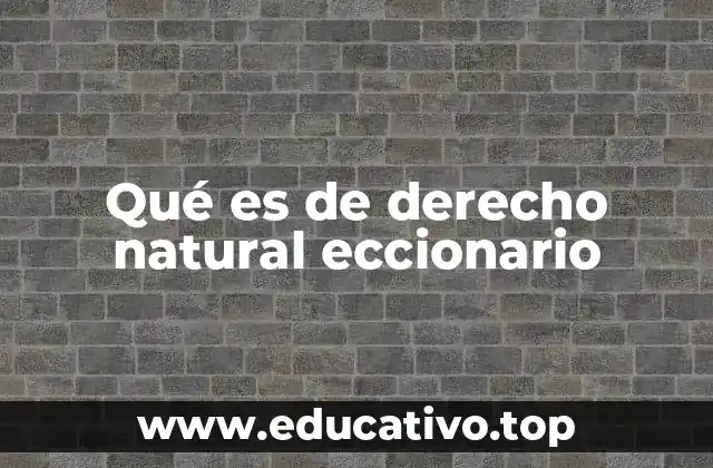 Qué es de derecho natural eccionario