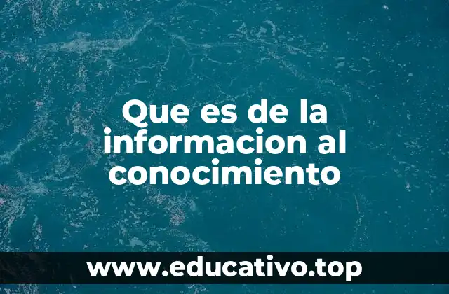 Que es de la informacion al conocimiento