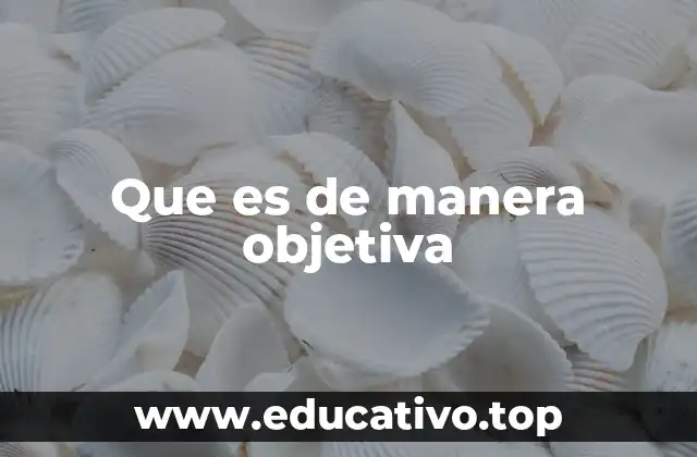 Que es de manera objetiva