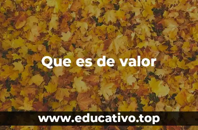 Que es de valor