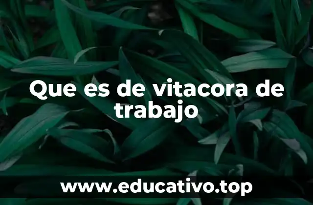 Que es de vitacora de trabajo