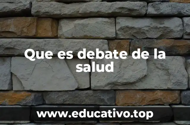 Que es debate de la salud