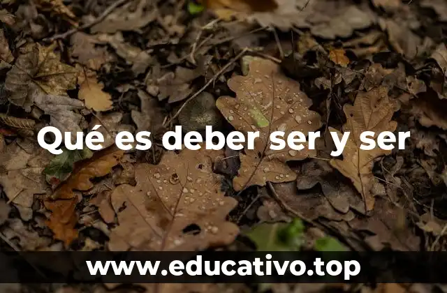 Qué es deber ser y ser