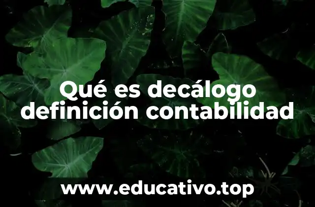 Qué es decálogo definición contabilidad