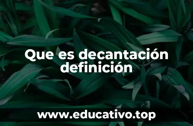 Que es decantación definición