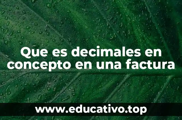 Que es decimales en concepto en una factura