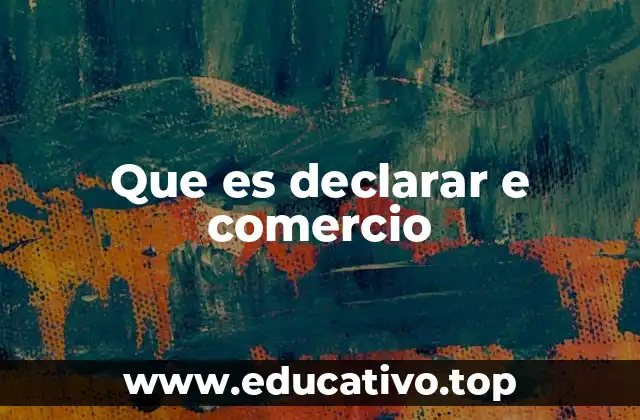 Que es declarar e comercio