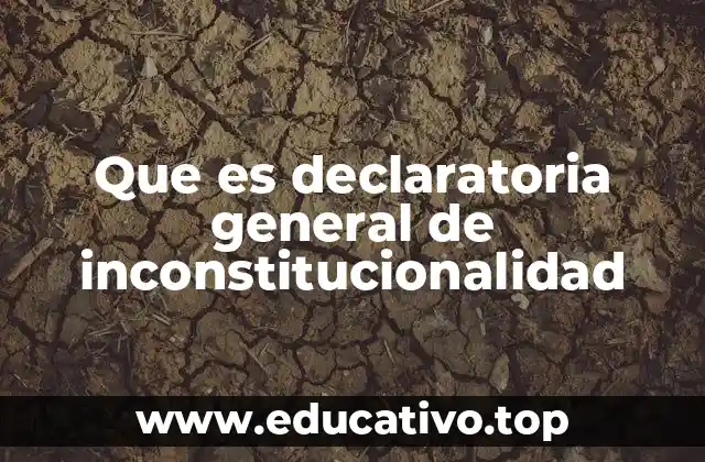 Que es declaratoria general de inconstitucionalidad