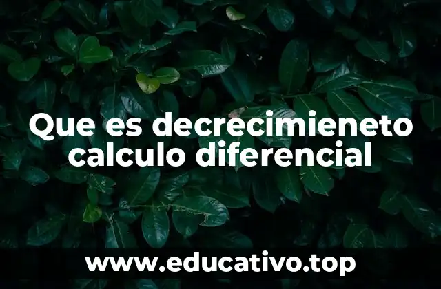 Que es decrecimieneto calculo diferencial