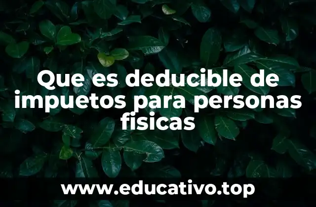 Que es deducible de impuetos para personas fisicas