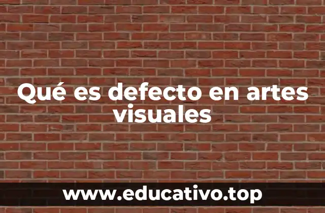 Qué es defecto en artes visuales
