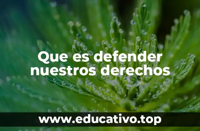 Que es defender nuestros derechos