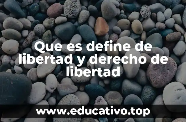 Que es define de libertad y derecho de libertad