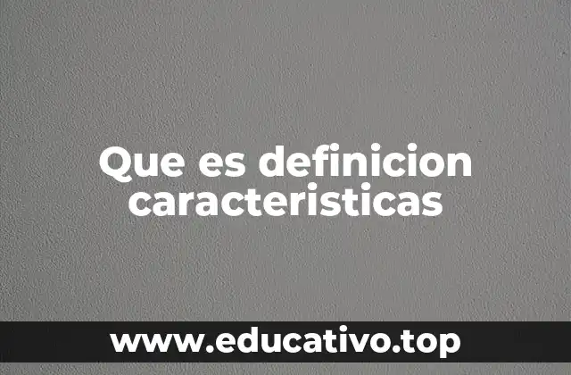Que es definicion caracteristicas