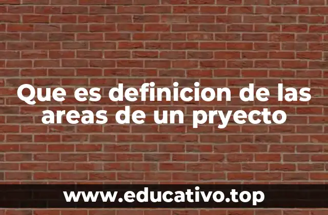 Que es definicion de las areas de un pryecto