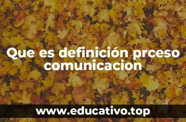 Que es definición prceso comunicacion