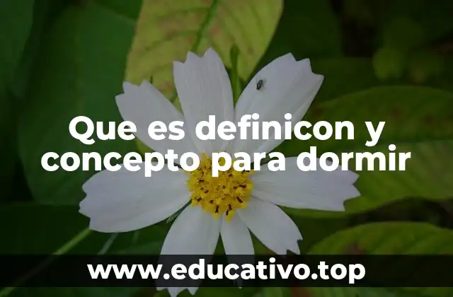 Que es definicon y concepto para dormir