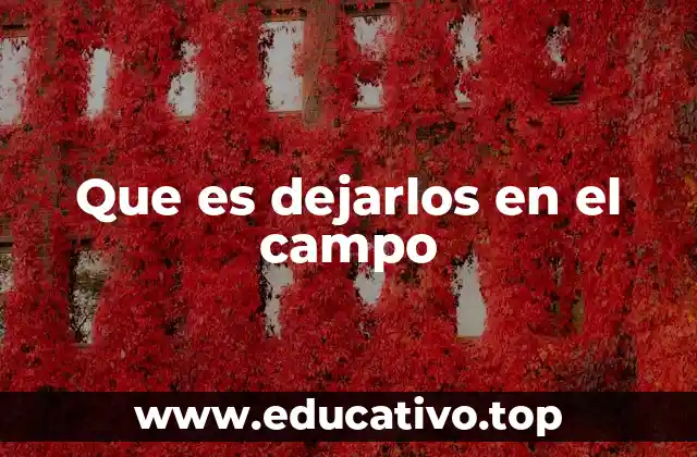 Que es dejarlos en el campo