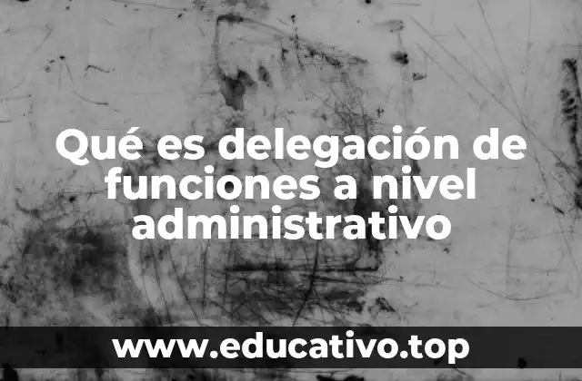 Qué es delegación de funciones a nivel administrativo