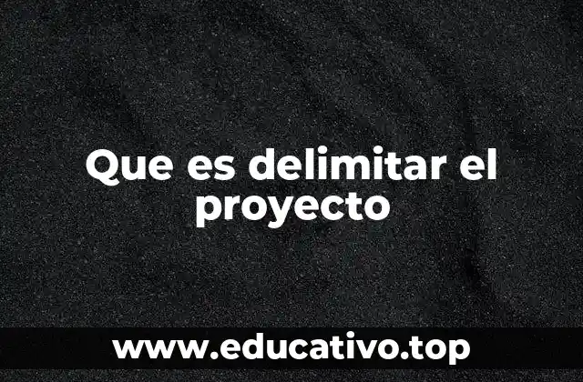 Que es delimitar el proyecto