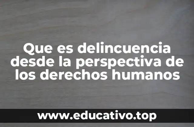 Que es delincuencia desde la perspectiva de los derechos humanos