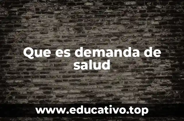 Que es demanda de salud