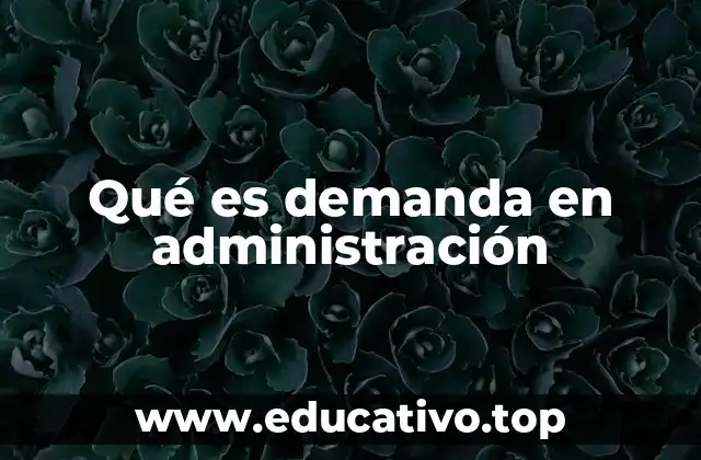 Qué es demanda en administración