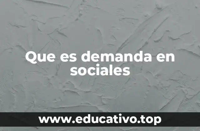Que es demanda en sociales