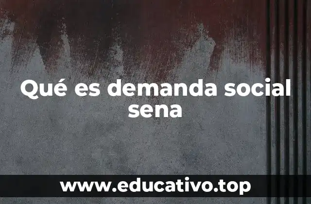Qué es demanda social sena