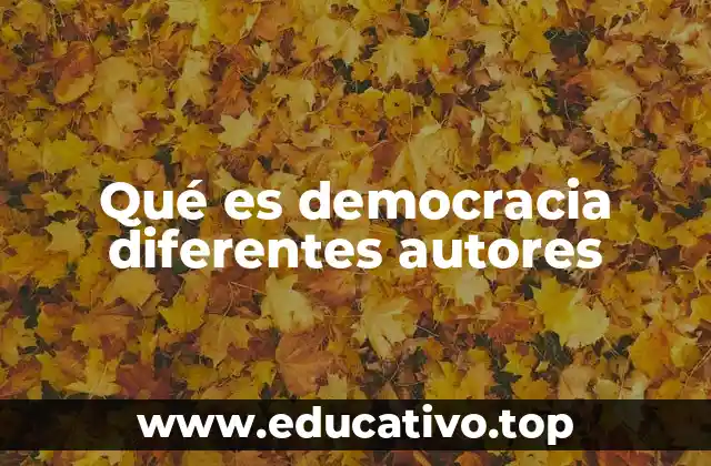 Qué es democracia diferentes autores