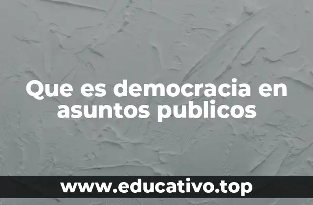 Que es democracia en asuntos publicos