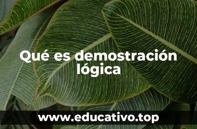 Qué es demostración lógica