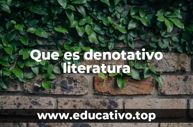 Que es denotativo literatura
