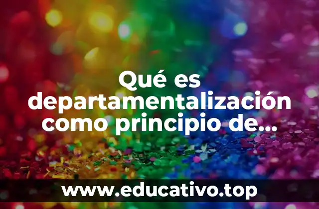 Qué es departamentalización como principio de organización
