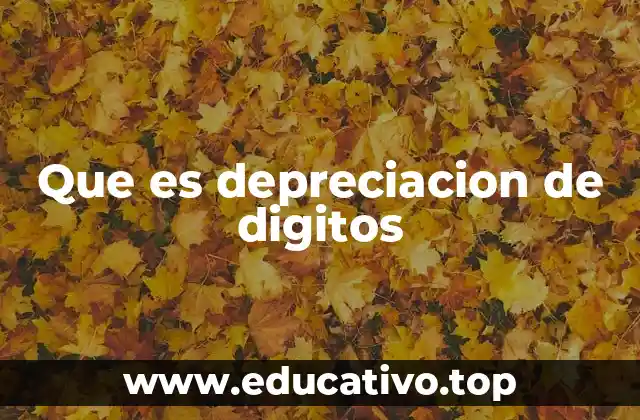 Que es depreciacion de digitos